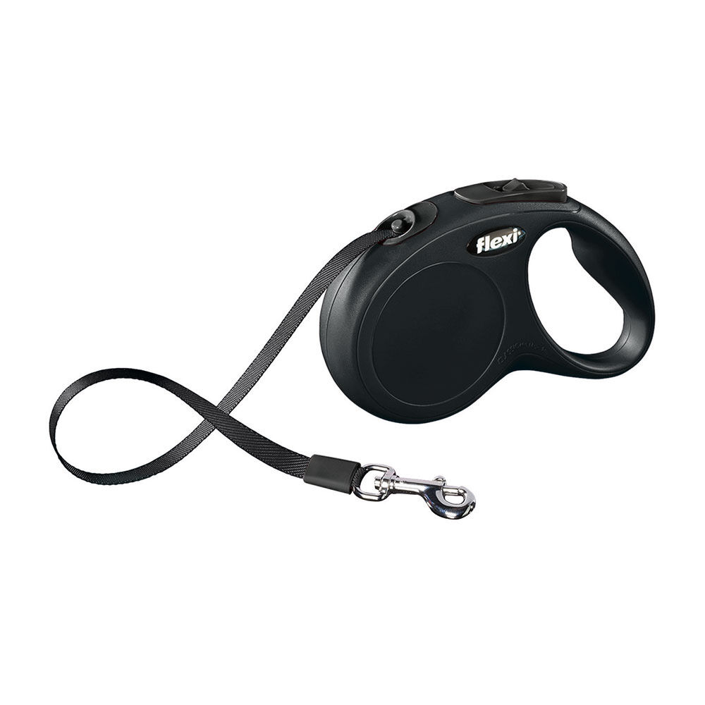 Flexi Guinzaglio New Classic Med/Large 5mt Fettuccia Nero, , large