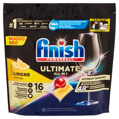 Finish Ultimate All In One Lemon Lavastoviglie 16 Caps