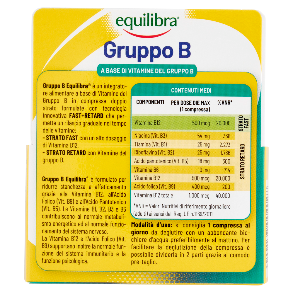 Equilibra Gruppo B a Base di Vitamine del Gruppo B 30 Compresse, , large