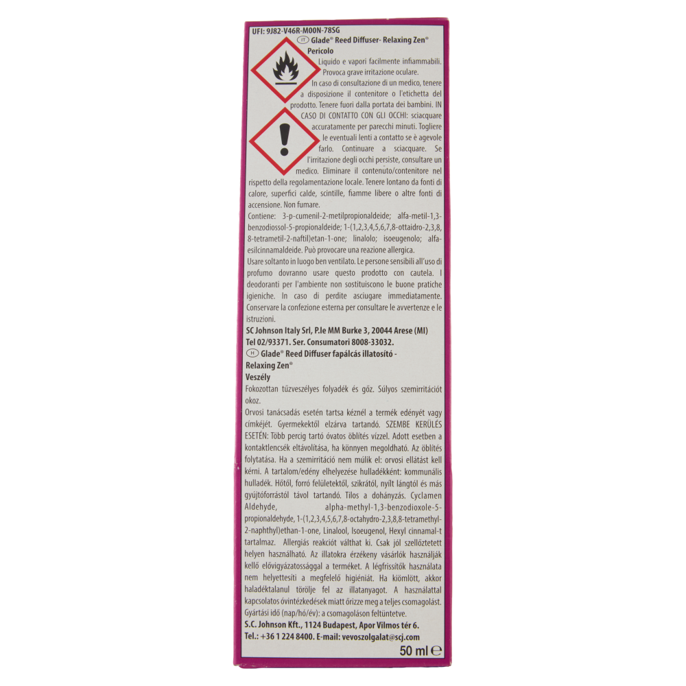 Glade Diffusore a Bastoncini Fragranza Relaxing Zen 50 ml, , large