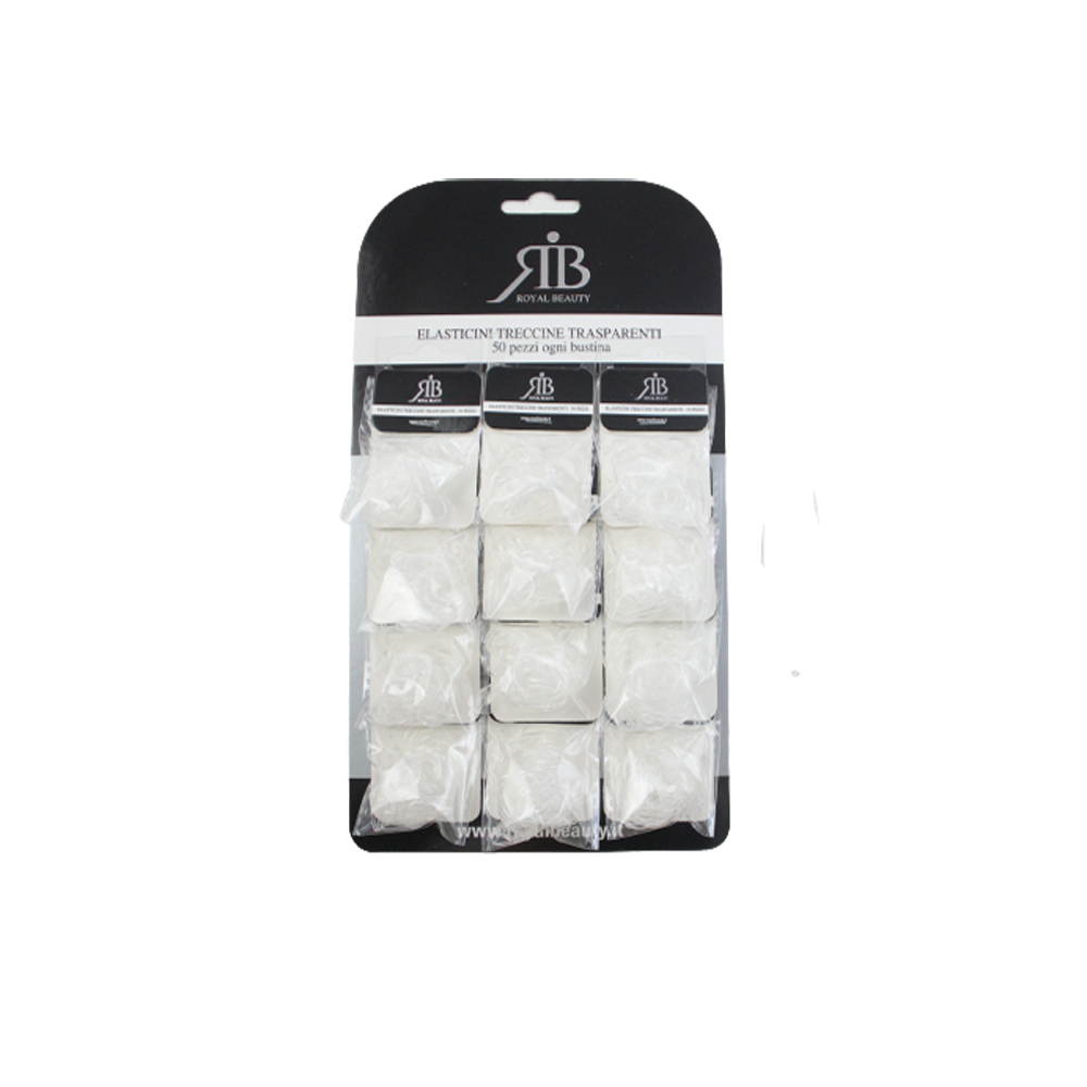 Royal Beauty Elastici Treccine Trasparenti 50 Pz, , large