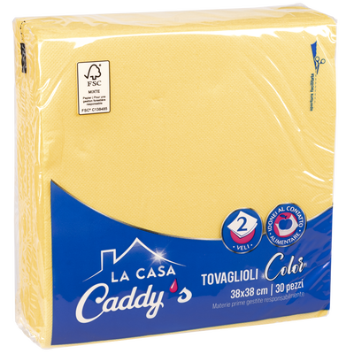 Caddy's Tovaglioli 38x38 Giallo 30 Pezzi