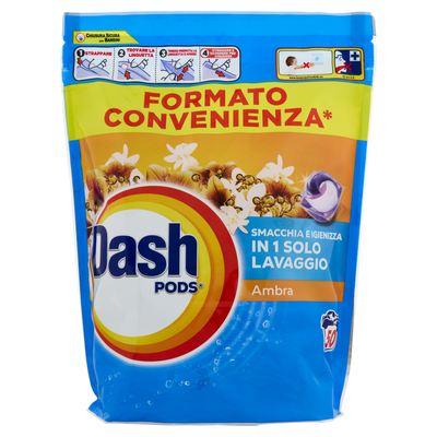 Dash Pods Detersivo Lavatrice In Capsule Ambra 50 Lavaggi