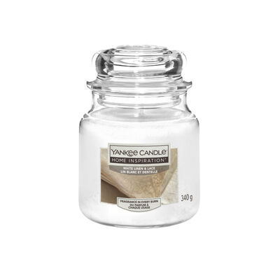 Yankee Candle White Linen & Lace Giara Media 340g