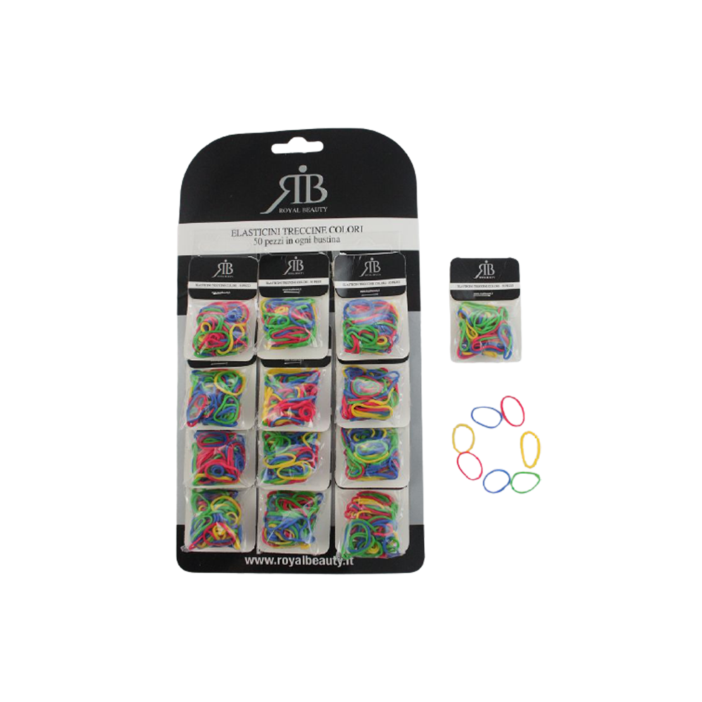 Royal Beauty Elastici Treccine Colorati 50 Pz, , large