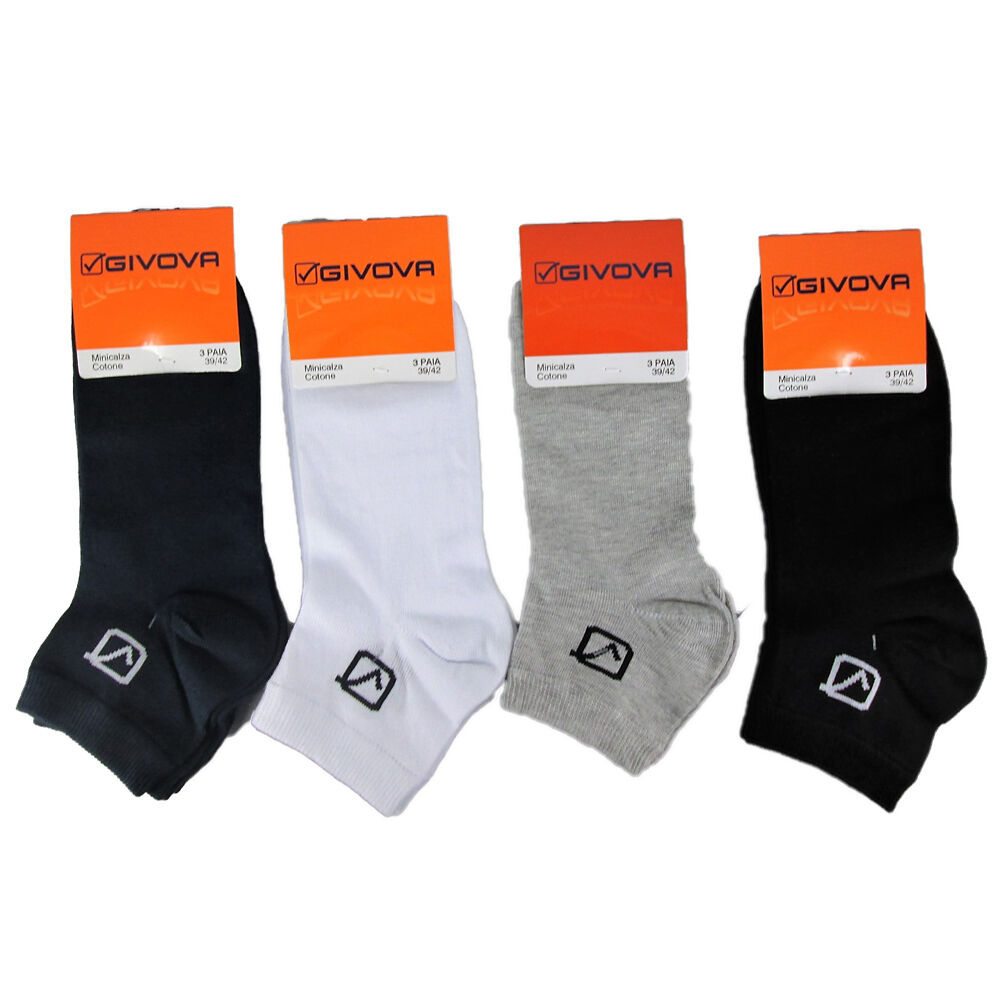 Givova Mini Calza in Cotone Nero 3 Paia Taglia 43/46 - -