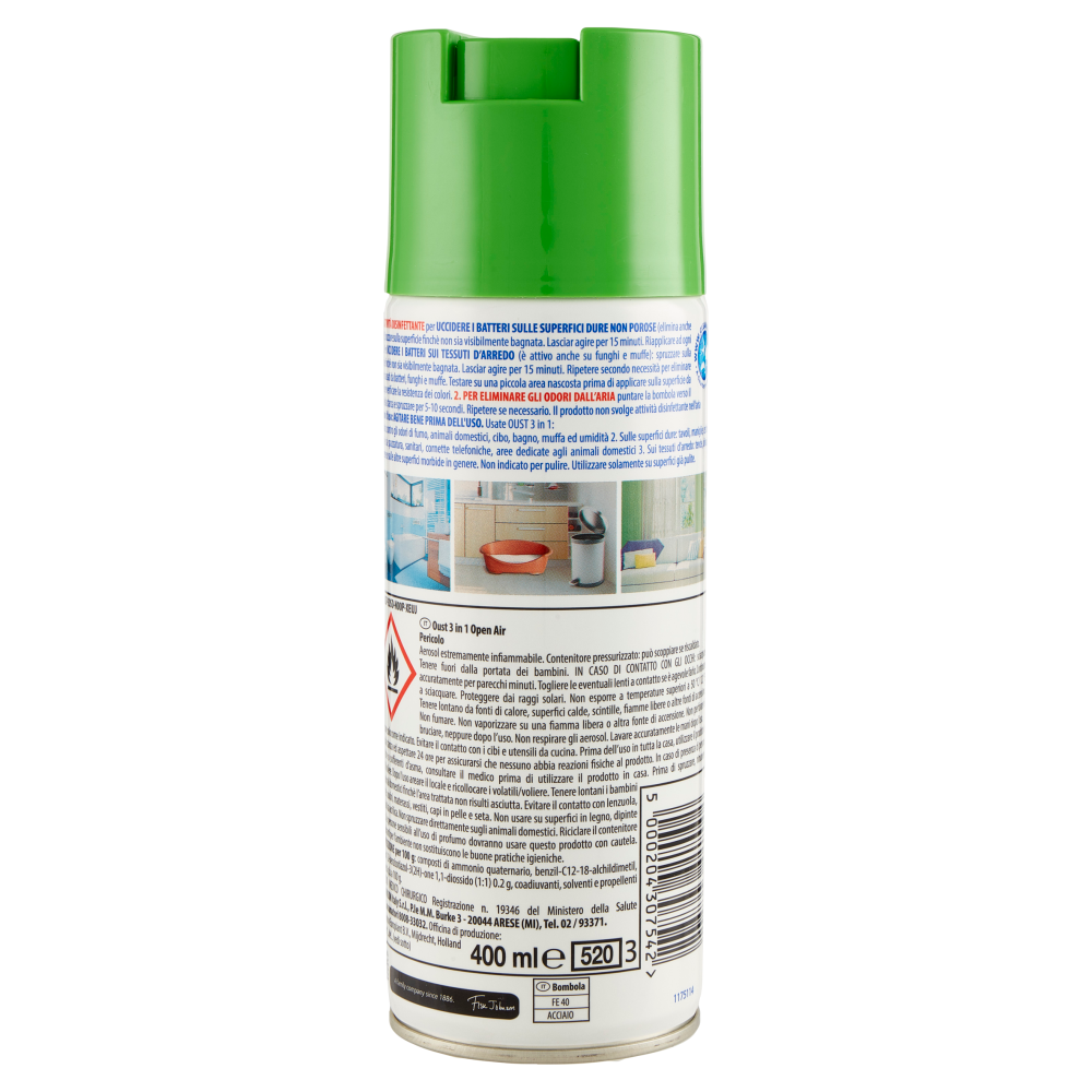 Oust 3 in 1 Spray Disinfettante per Superfici e Tessuti d'Arredo, 400ml, , large