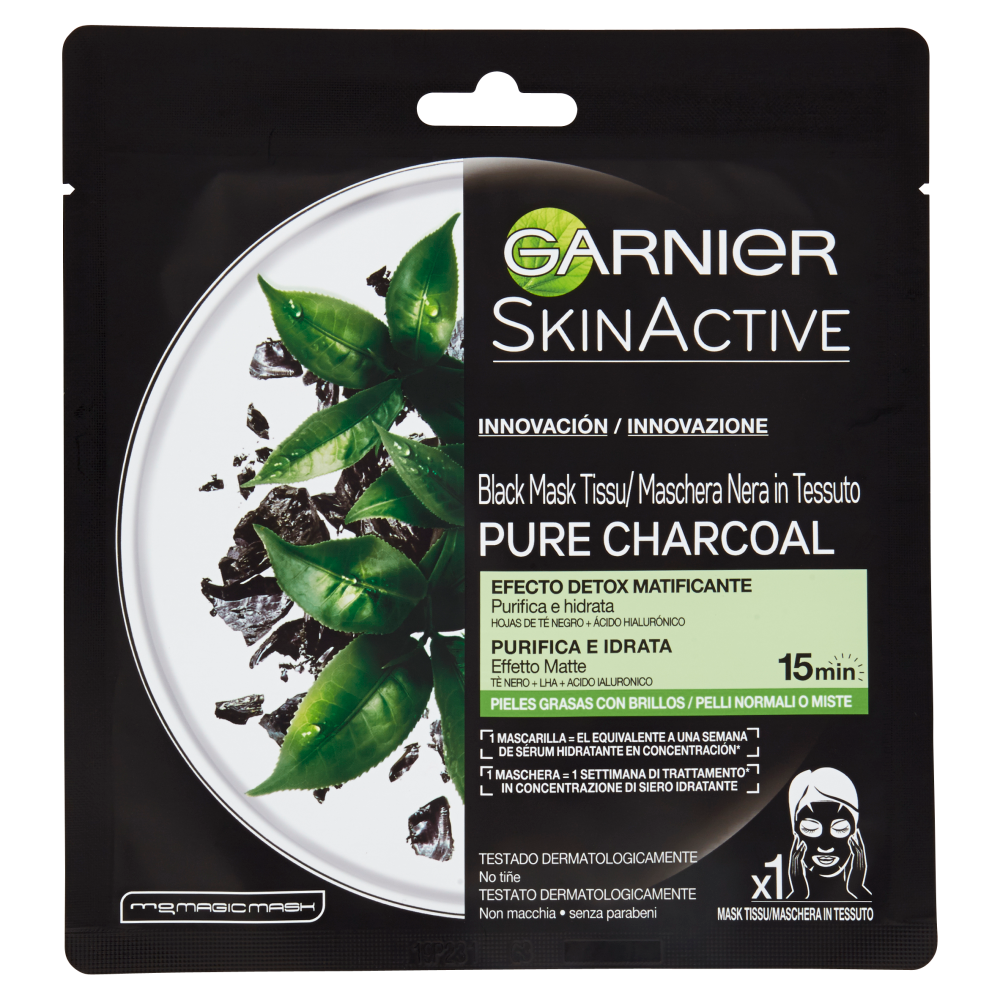 Garnier Skin Maschera Carbone Vegetale - -