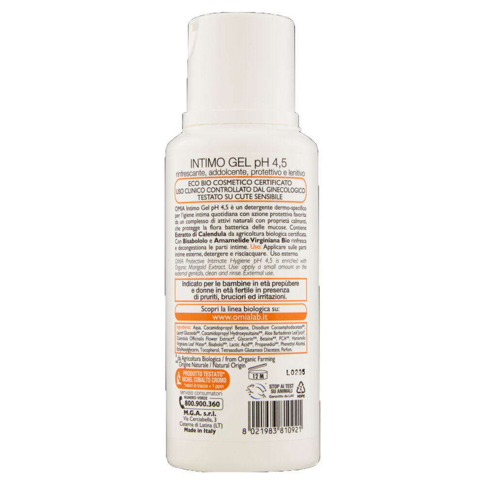 Omia Ecobiologico Calendula Intimo pH 4.5 250ml, , large