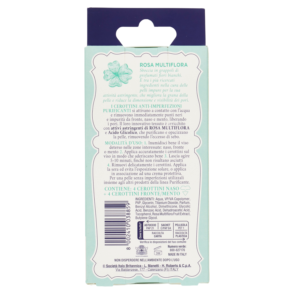 Acqua alle Rose Cerottini Anti-Imperfezioni Purificanti 4 Cerottini Naso + 4 Cerottini Fronte/Mento, , large