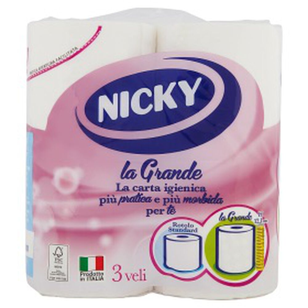 Nicky Carta Igienica la Grande 4 Rotoli, , large