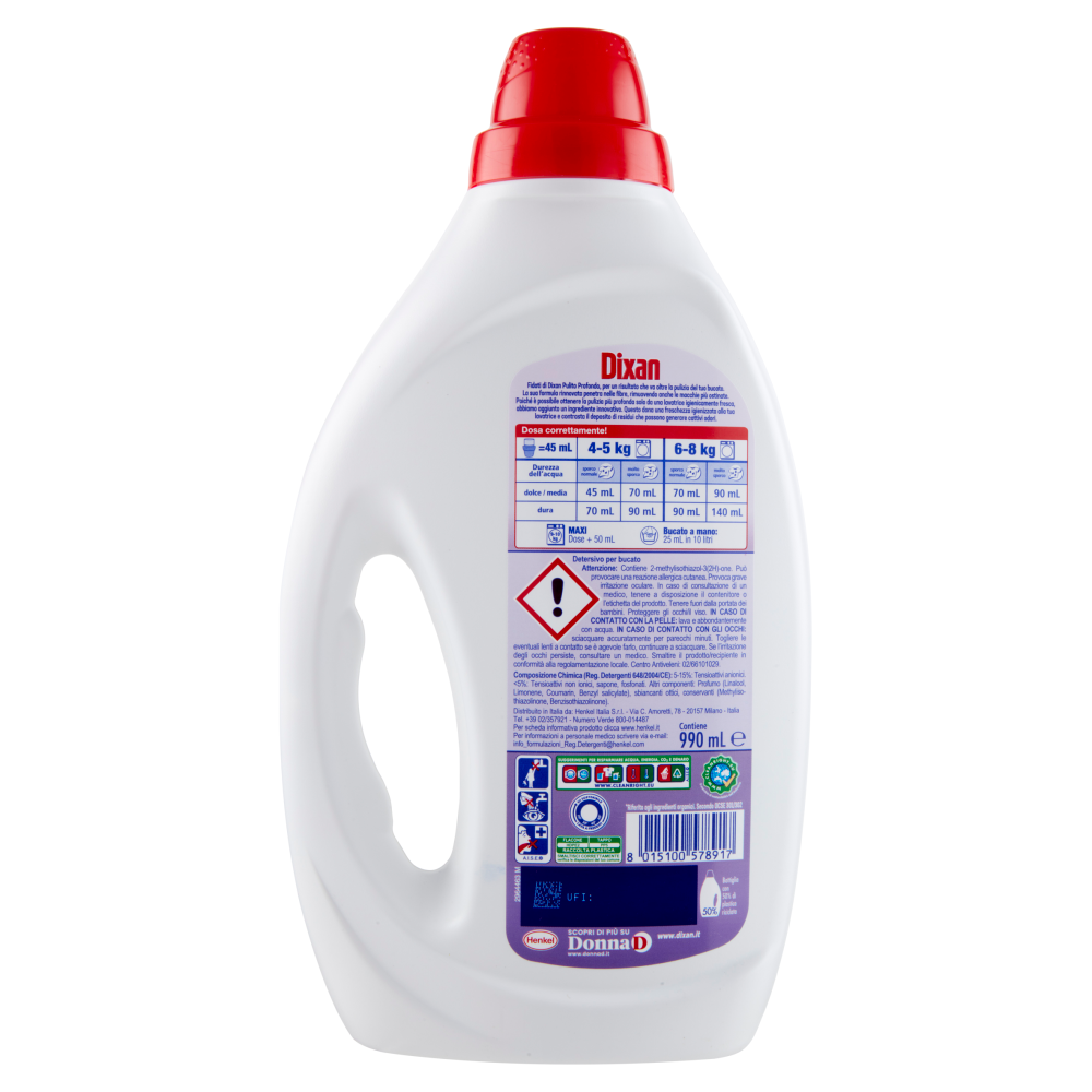 Dixan Liquido Lavanda 22 Lavaggi 990ml , , large