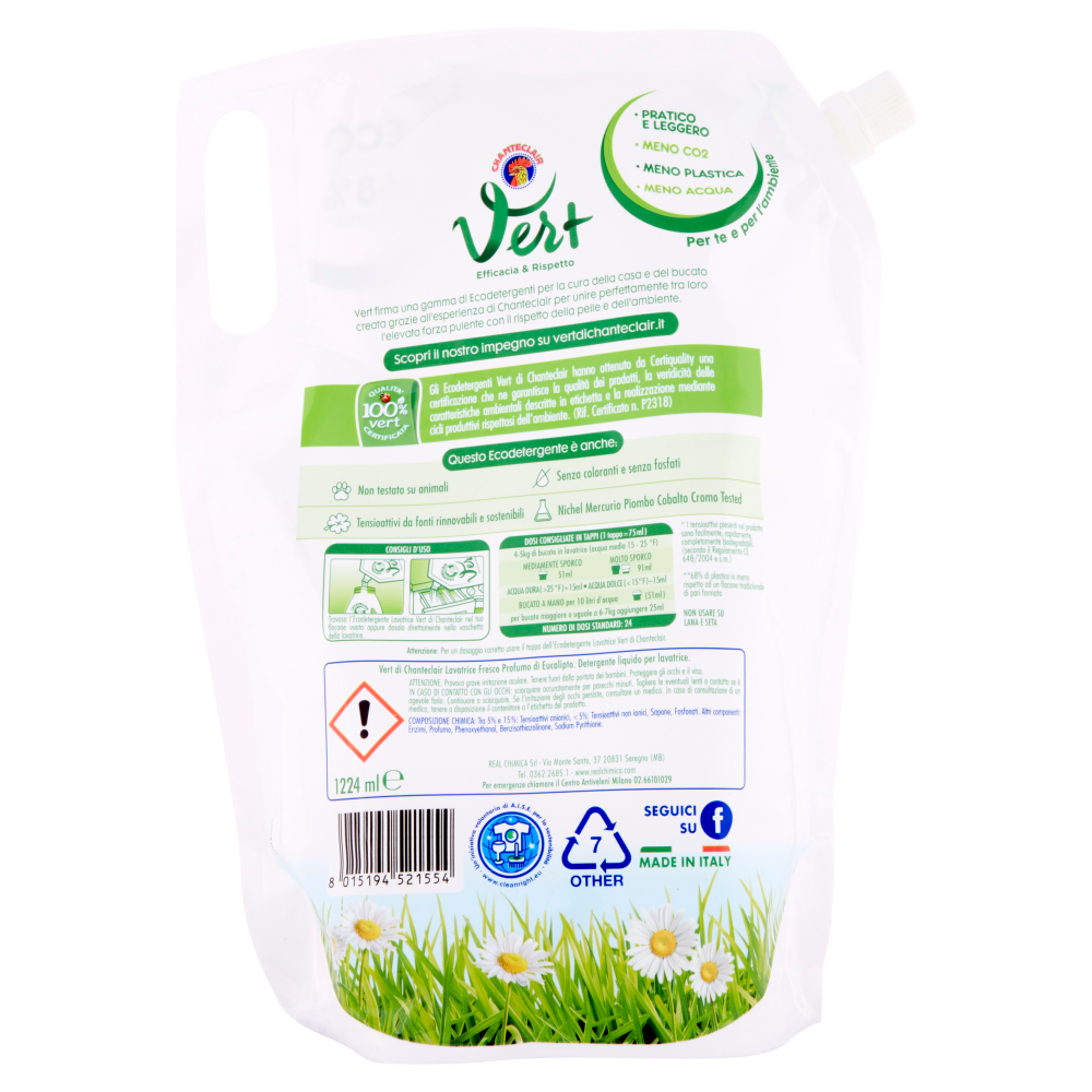 Chanteclair Vert Ecoricarica Lavatrice Fresco Profumo di Eucalipto 1224 ml, , large