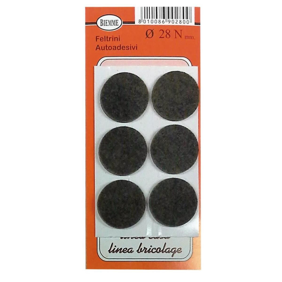 Feltrini Sedie Tondi Marroni Diametro 28 mm 6 pz - -