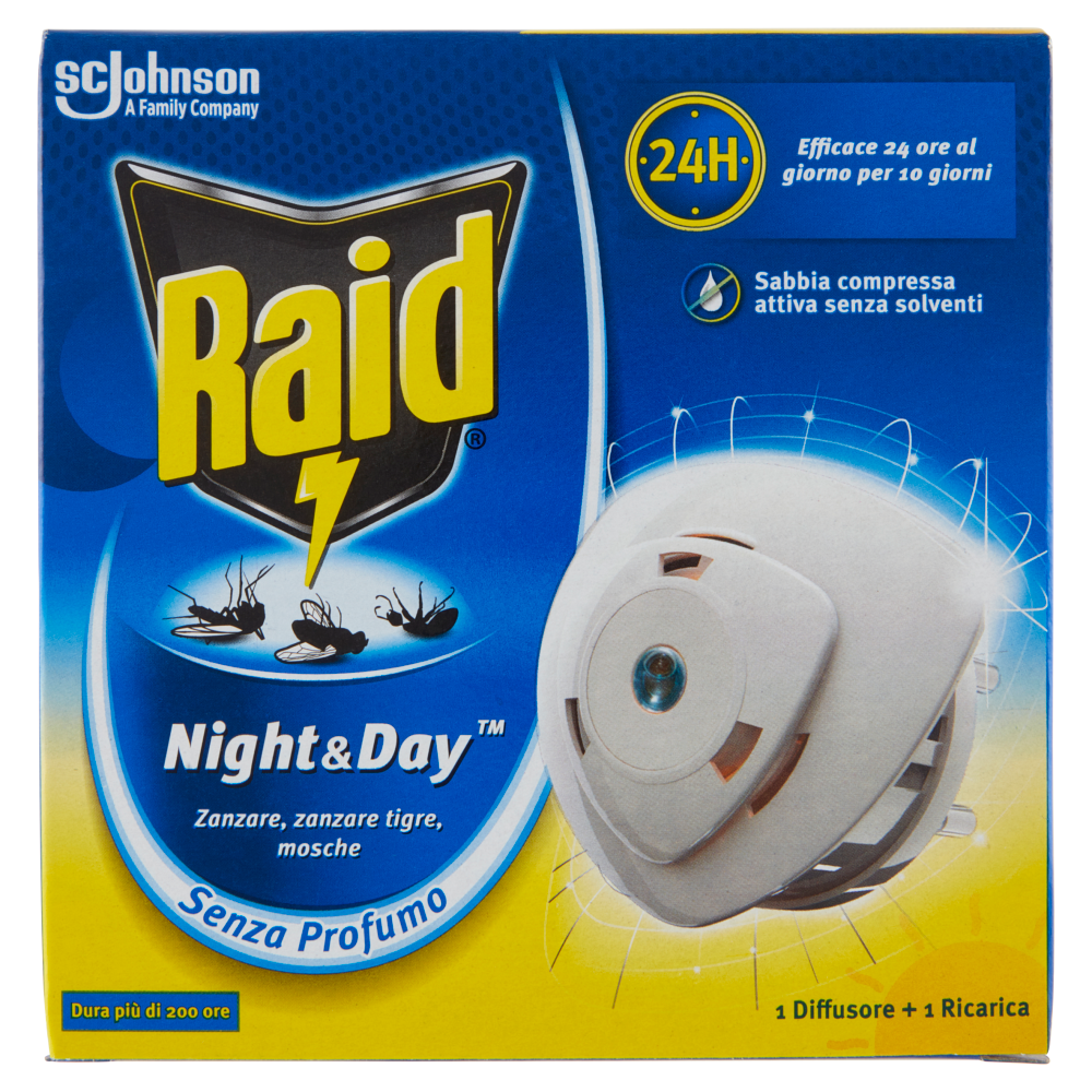 Raid Night & Day Trio, Repellente antizanzare Base e Ricarica con Sabbia Compressa, , large