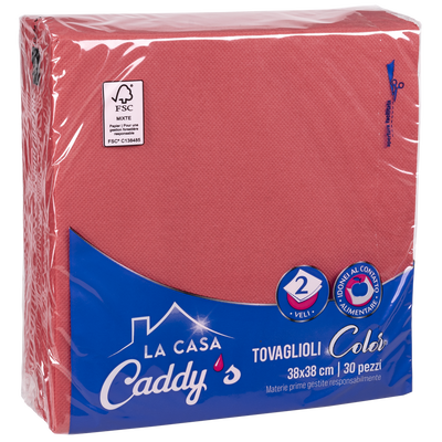 Caddy's Tovaglioli 38x38 Rosso 30 Pezzi