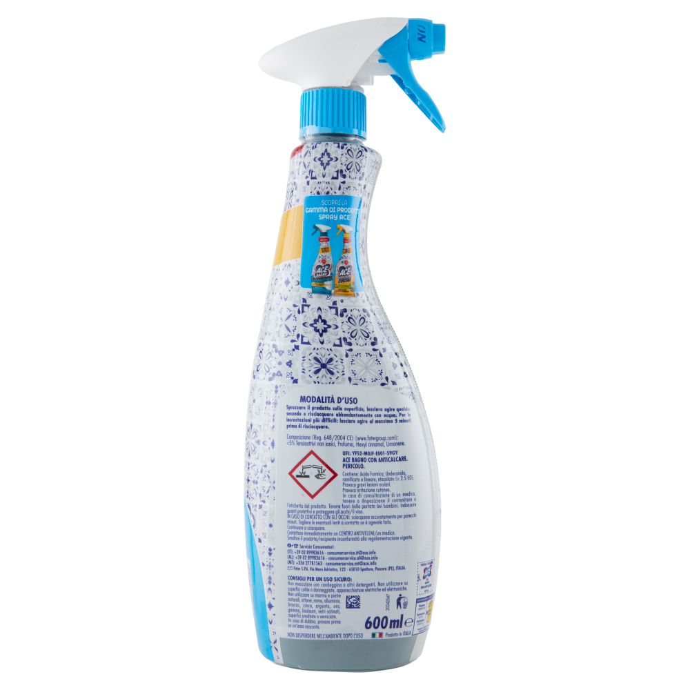 Ace Bagno con Anticalcare Orchidea e Gelsomino Senza Candeggina 600 ml, , large