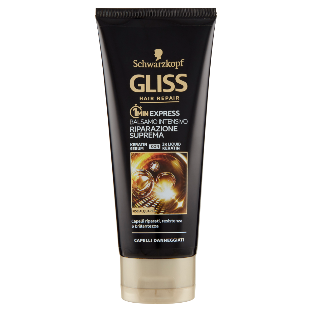 Gliss Hair Repair 1 Min Express Balsamo Intensivo Riparazione Suprema 200 ml, , large