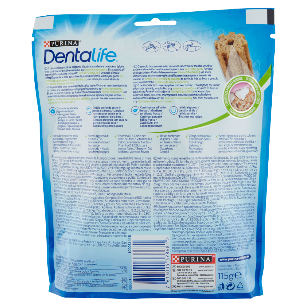 Purina Dentalife Cane Snack per l'Igiene Orale Taglia Medium 5 Stick 115 g, , large
