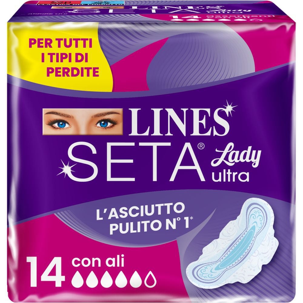 Lines Seta Ultra Con Ali - 14 Assorbenti Per Tutti I Tipi Di Perdite - Immagine 3