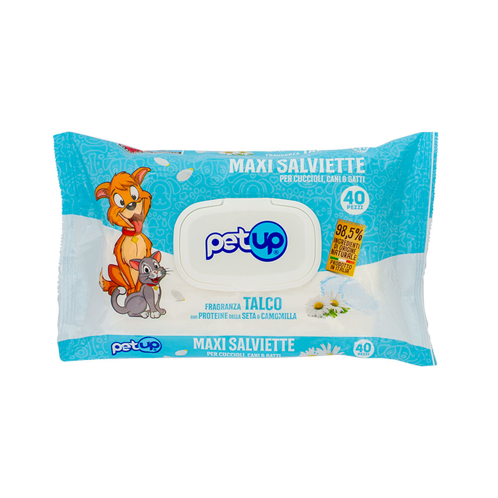 Petup Maxi Salviette con Talco 40 Pezzi, , large