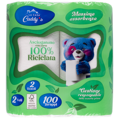 La Casa Caddy's Asciugatutto Riciclato 2 Rotoli