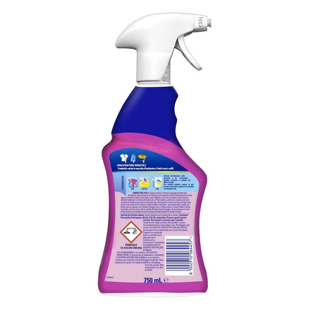 Vanish Oxi Action Multi Smacchiatore Spray Pre-Trattante Senza Candeggina 725 ml, , large