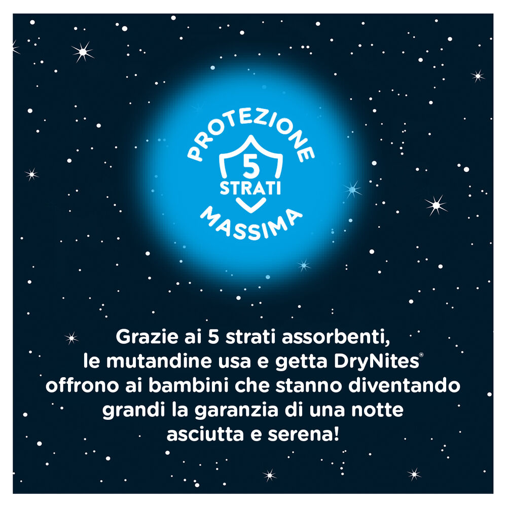 Huggies Drynites Mutandine Assorbenti per Bambino Taglia M (17-30 Kg) 10 Mutandine, , large