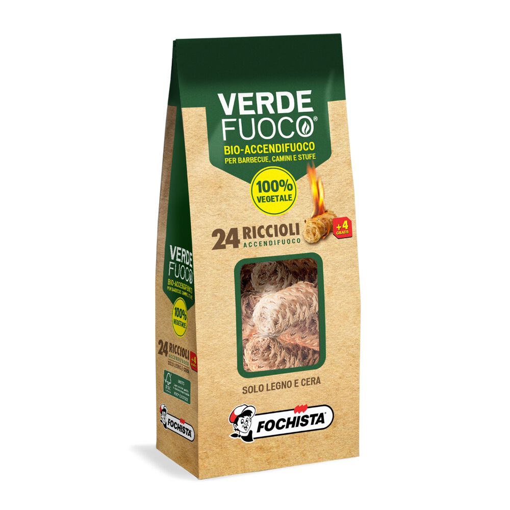 Verdefuoco Accendifuoco Ecologico 24+4 Riccioli	,  Verdefuoco Accendifuoco Ecologico 24+4 Riccioli	, , large
