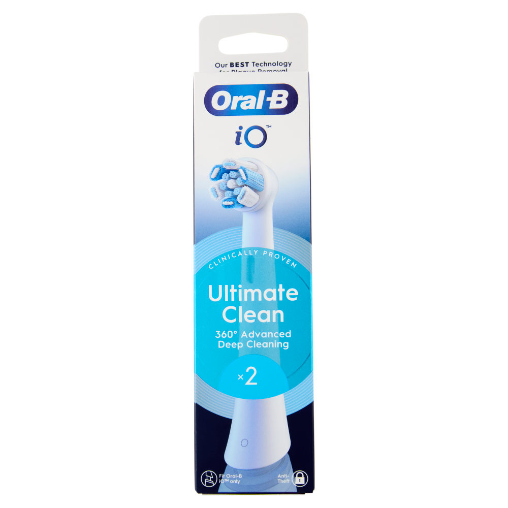 Oral-B iO Testine Ricambio Ultimate Clean Bianche Spazzolino Elettrico Denti Ricaricabile 2 Pezzi - -