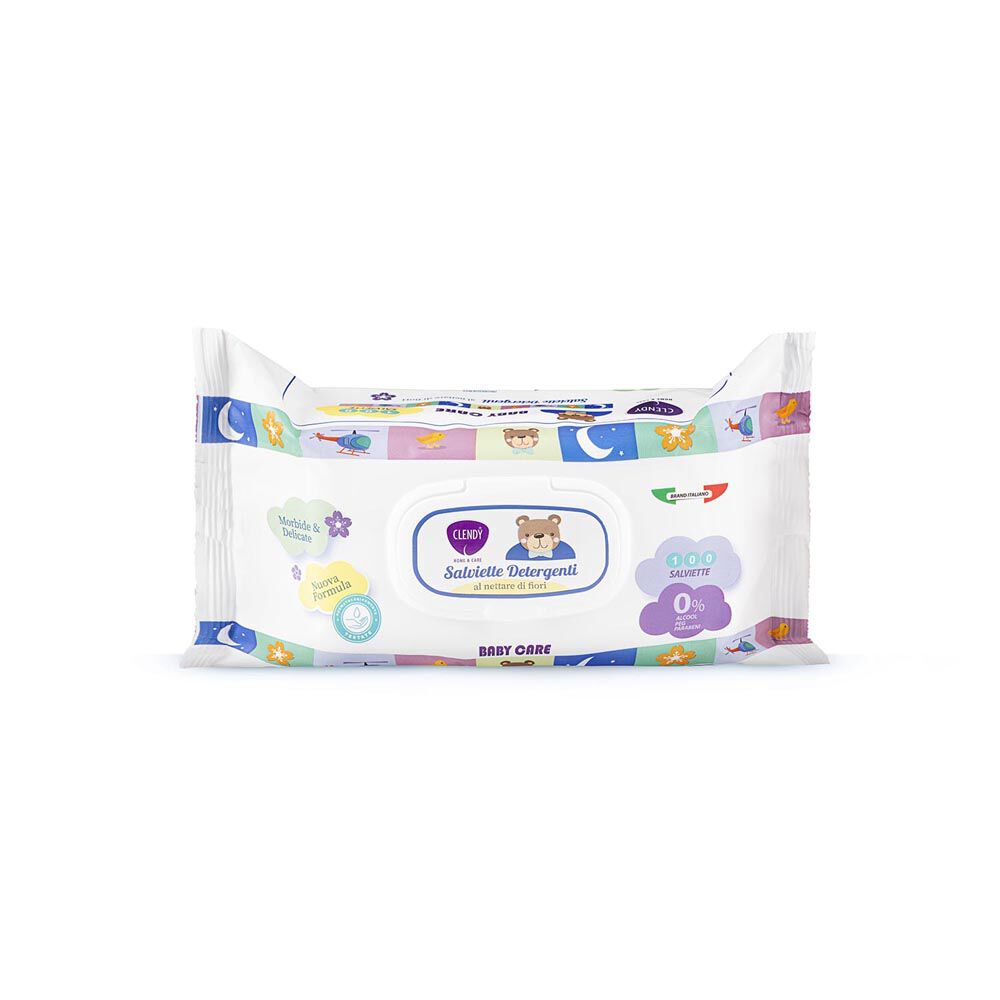 Clendy Baby Salviette Detergenti 100 Pezzi - Assortite, , large