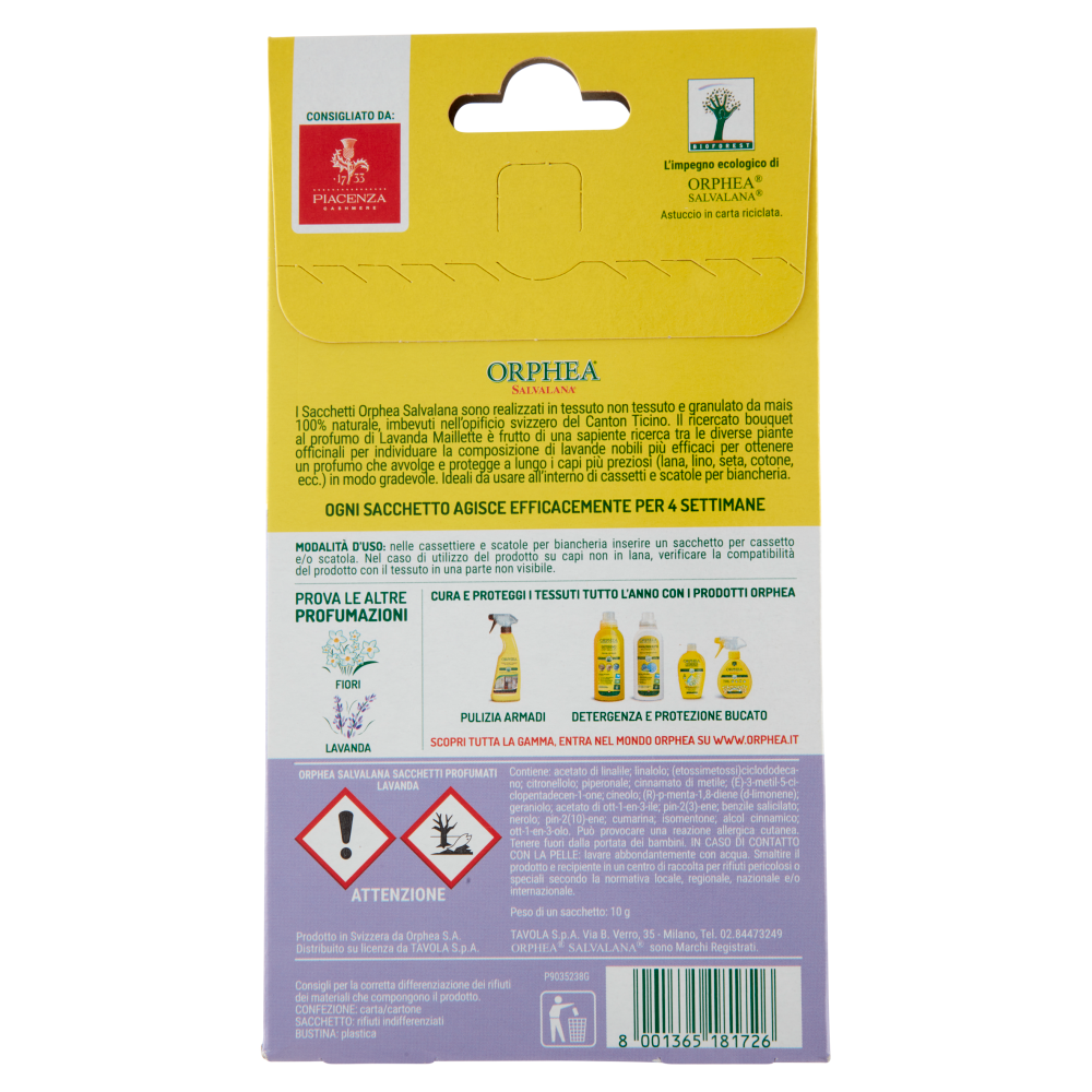 Orphea Salvalana 3 Sacchetti Profumati , , large