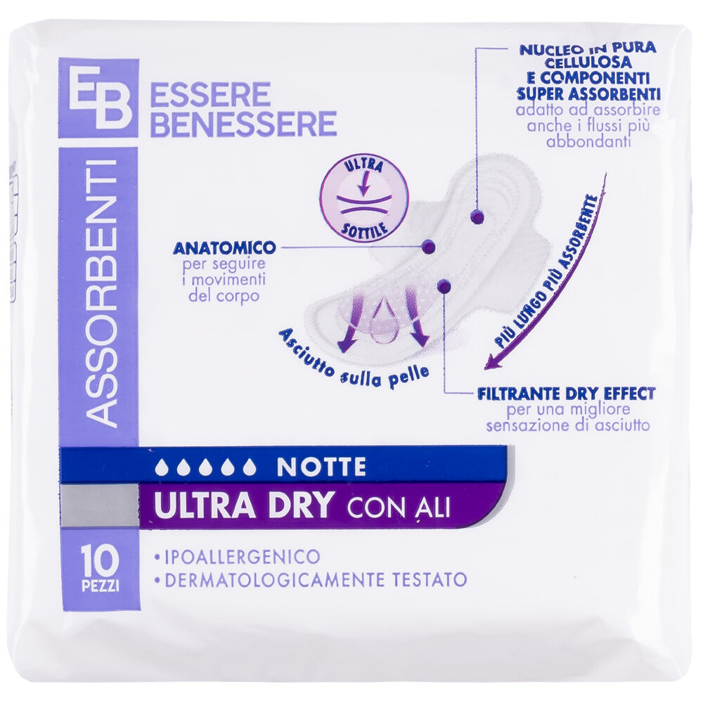 Essere Bessere Ultra Dry con Ali Notte 10 Assorbenti, , large