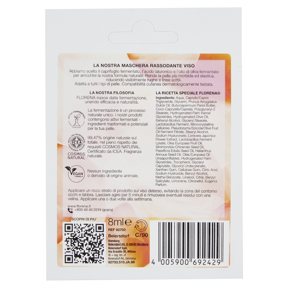 Florena Maschera Rassodante Viso Naturale 8 ml, , large