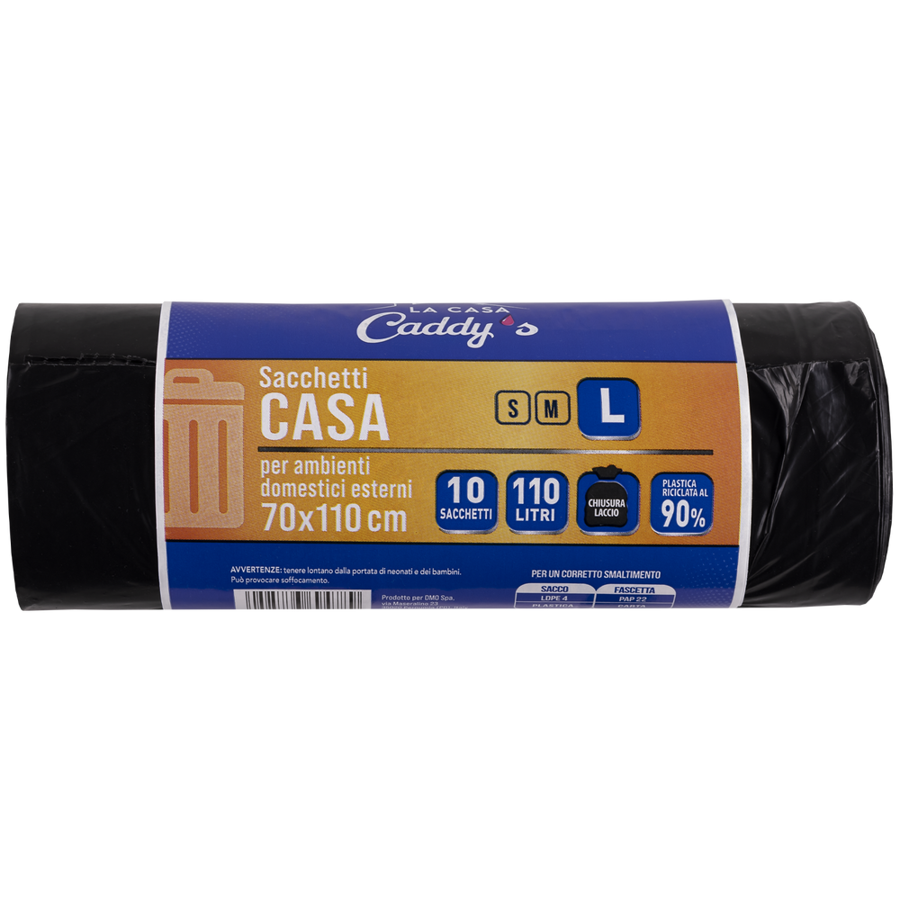 Caddy's Sacchetti L Nero 70x110 10 Pezzi, , large