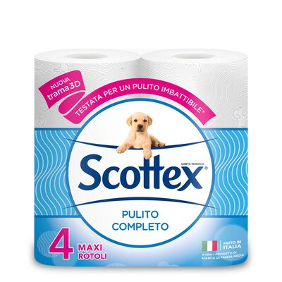 Scottex Carta Igienica Pulito Completo Confezione da 4 Rotoli