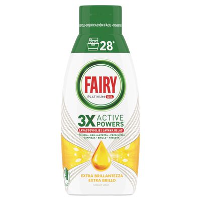Fairy Platinum Gel Extra Brillantezza Limone 28 Lavaggi 