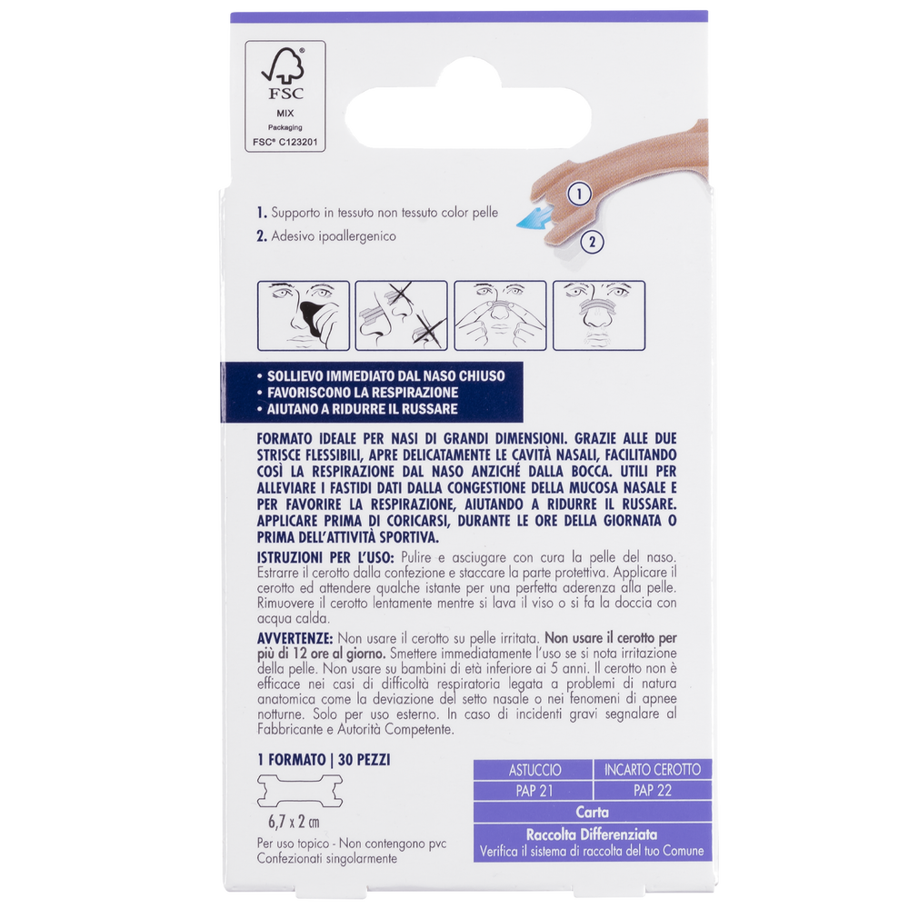 Essere Benessere Cerotti Nasali Grandi 30pz, , large