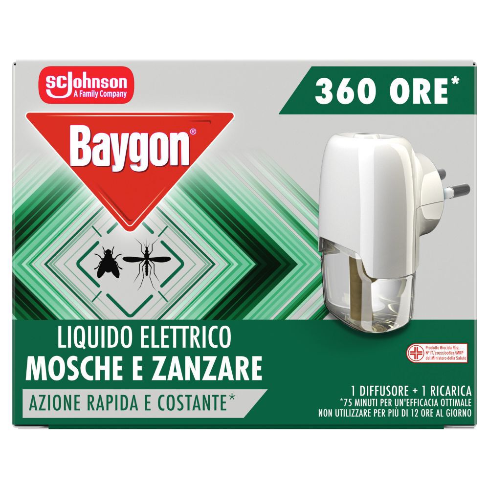 Baygon Liquido Elettrico Mosche E Zanzare Diffusore + Ricarica 360 Ore, , large