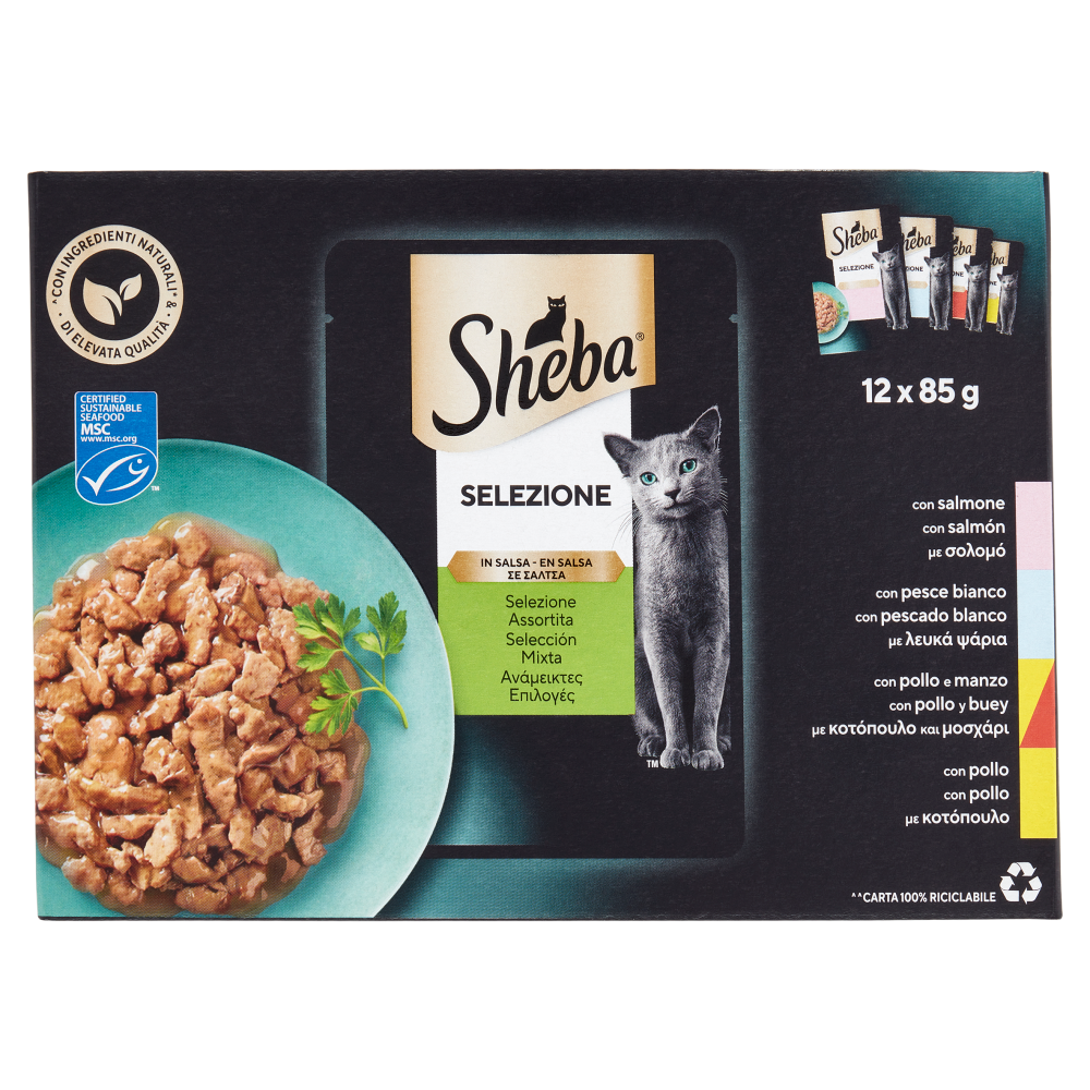 Sheba Selezione Cibo Umido Gatto in Salsa Selezione Delicata 12 x 85 g - -