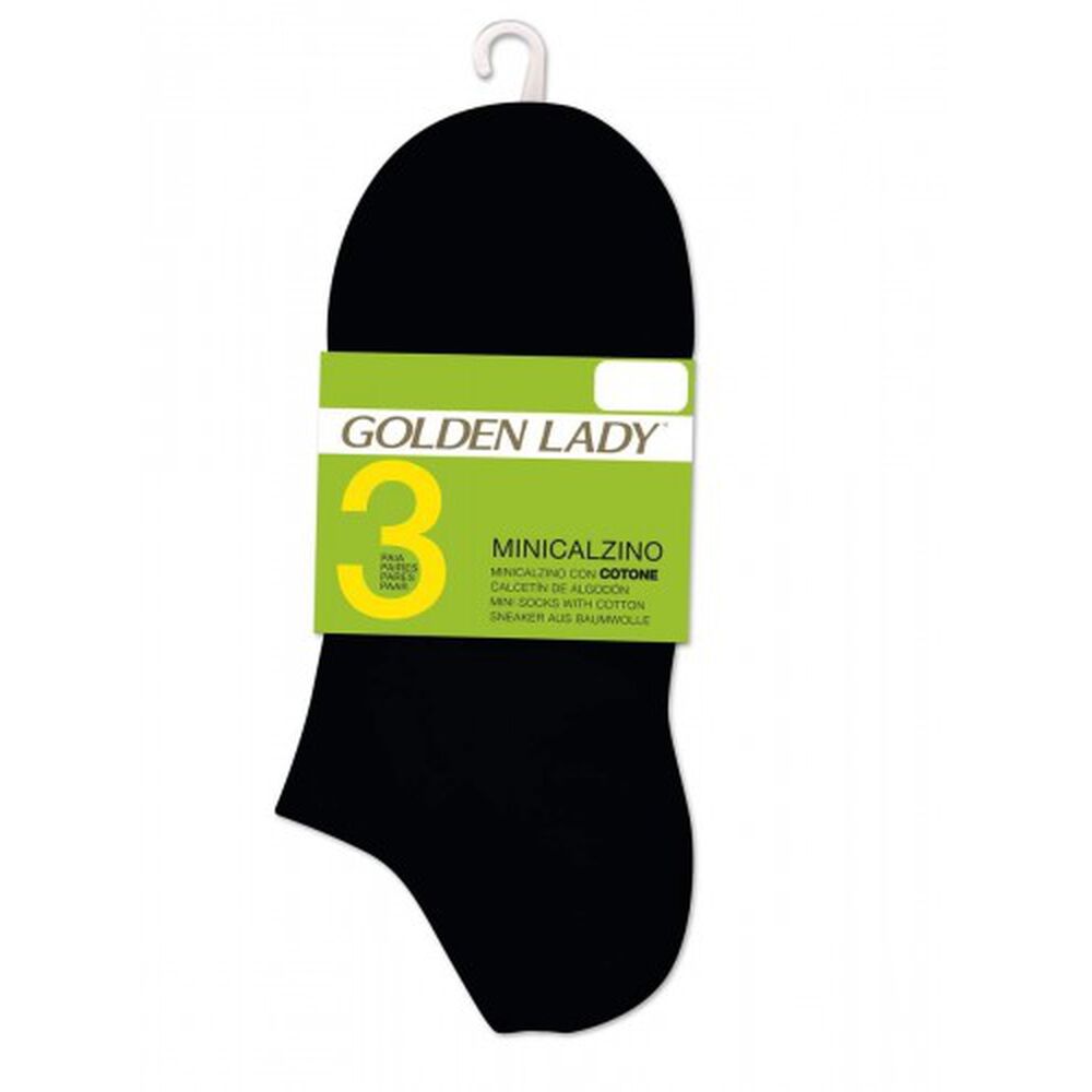 Golden Lady Mini Calzino Nero 3 Paia, , large
