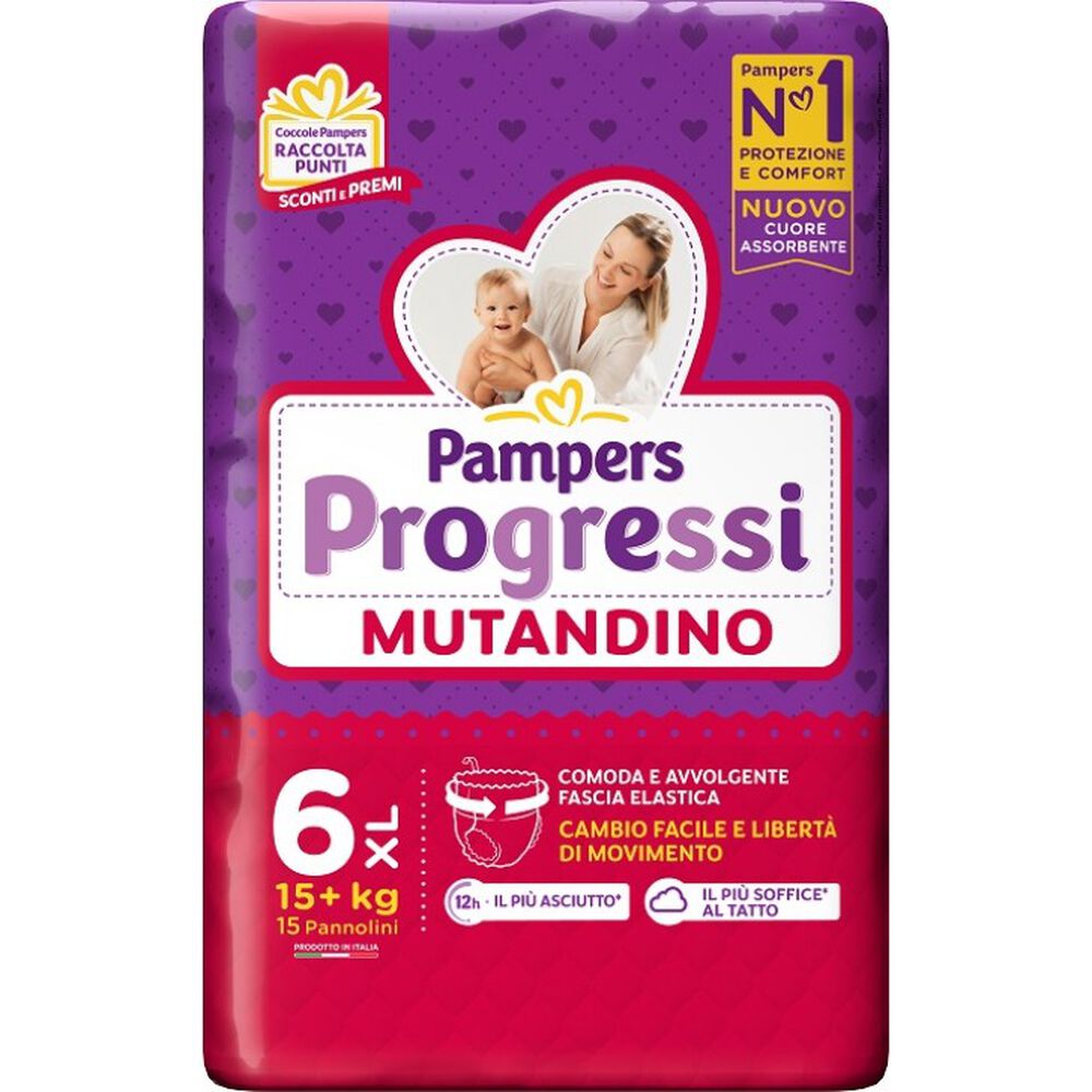 Pampers Pannolini Mutandina Progressi XL 15 Pezzi, , large
