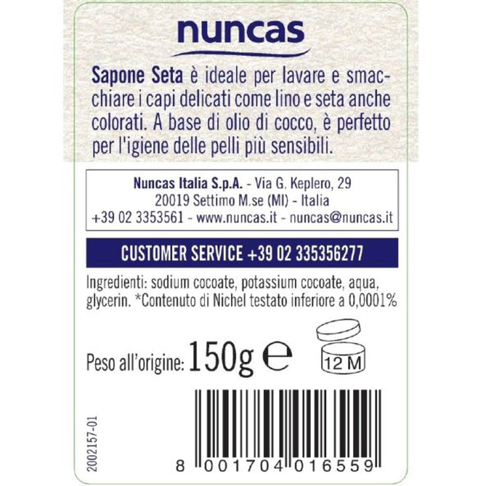Nuncas Sapone Solido Vegetale Capi Delicati 150 g, , large