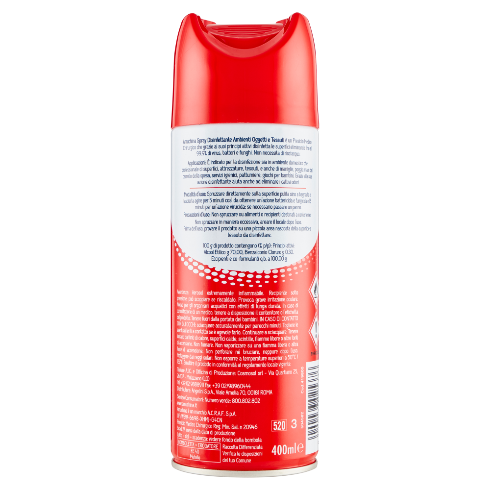 Amuchina Spray Disinfettante Ambienti Oggetti Tessuti 400 ml, , large