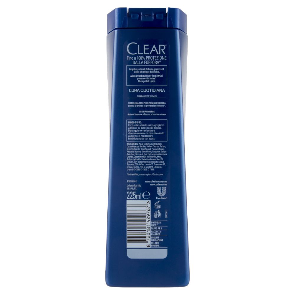 Clear Men Shampoo Antiforfora Cura Quotidiana 225 ml, , large
