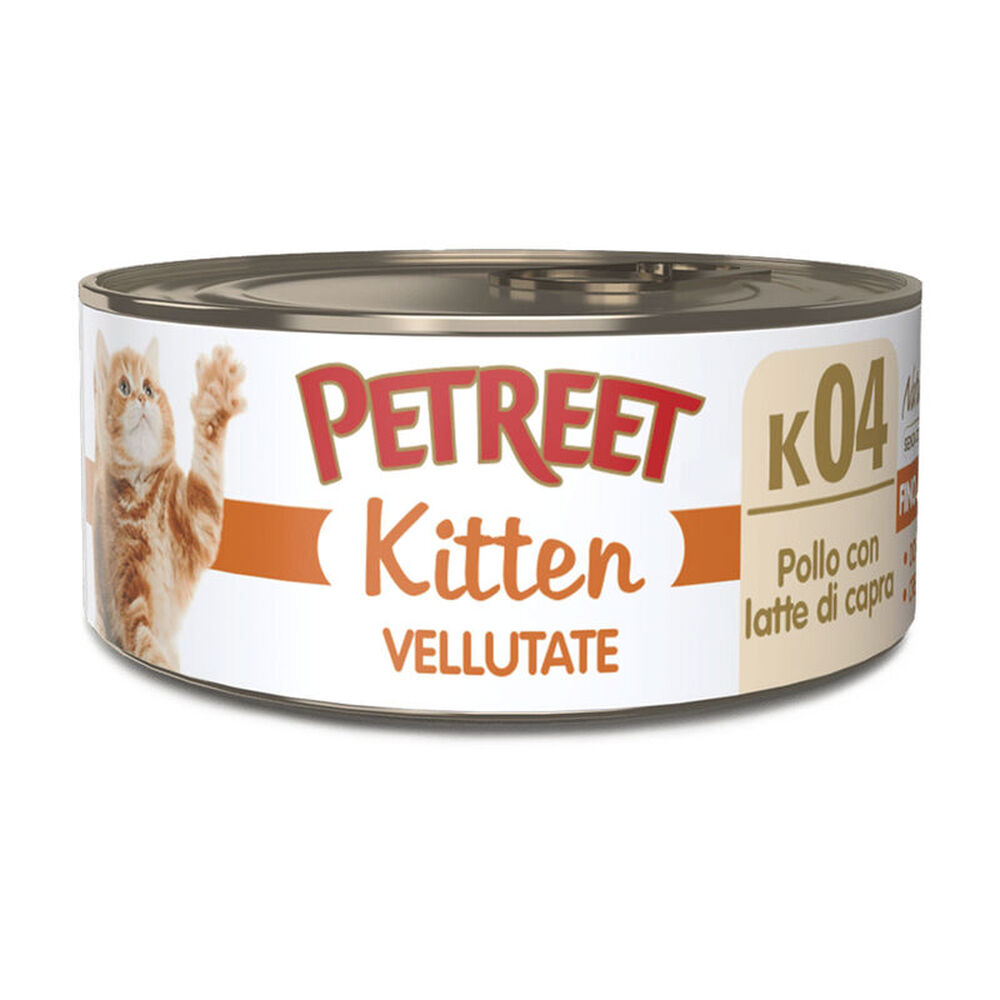 Petreet Cat Kitten Vellutate Pollo con Latte di Capra 60 g, , large