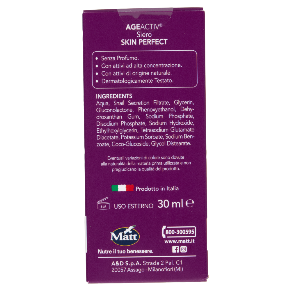 Matt Age Activ Skin Perfect Siero Bava di Lumaca Pura 30 ml, , large