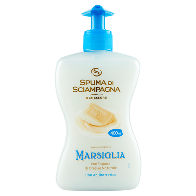 Spuma di Sciampagna Benessere Marsiglia Saponecrema con Sapone di Origine Naturale 400 ml