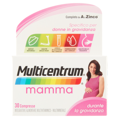 Multicentrum Mamma Integratore Multivitaminico e Acido Folico 30 Compresse
