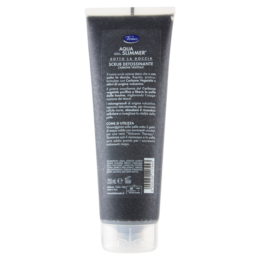 Venus Aqua Slimmer Sotto la Doccia Scrub Detossinante Carbone Vegetale 250 ml, , large